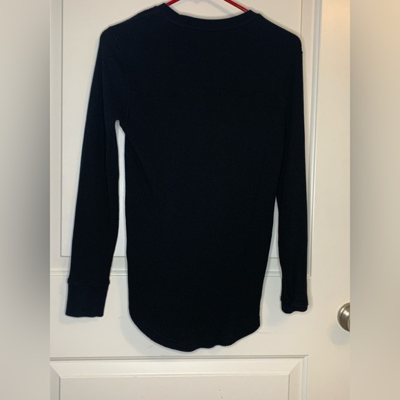 Men’s XS Abercrombie & Fitch Waffle Black Long Sleeve Pullover, Preloved in EUC - Picture 2 of 2